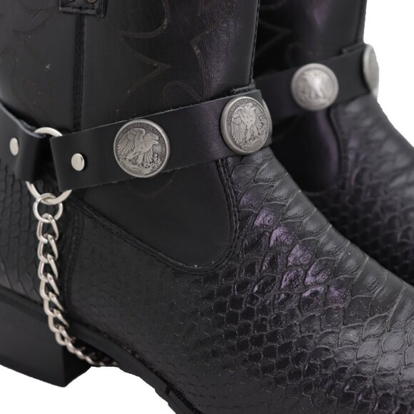 New Men’s Biker Boot Chains – American Eagle Charms Heavy Silver Chain Straps - Picture 9 of 17